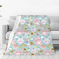 thumbnail image 4 of Salouo Love You Rabbit Print Bed Blankets,Flannel Blanket Comfortable Air Conditioning Blanket Lightweight Blanket for Sofa Bed Travel & Couch -80"x60", 4 of 8