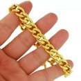 thumbnail image 2 of GKNET 24K Gold Plated 9mm Frosted Link Cuban Chain Bracelet Vintage Classic Jewelry, 2 of 4