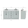 thumbnail image 3 of Ariel Hepburn 67 Inch Double Rectangle Sink Vanity With Carrara White Marble Countertop With 1.5 Edge In Grey, 3 of 9