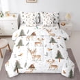 thumbnail image 1 of YST Ensemble de Literie de Sapin de Noël 7 Pcs Format Simple, Ensemble de Douillette Cerf des Neiges d'Hiver avec Draps pour Enfants Garçons Filles, Ensemble de Lit Décorations de Noël Style Rustique Farmhouse avec Taies d'Oreiller, 1 of 1