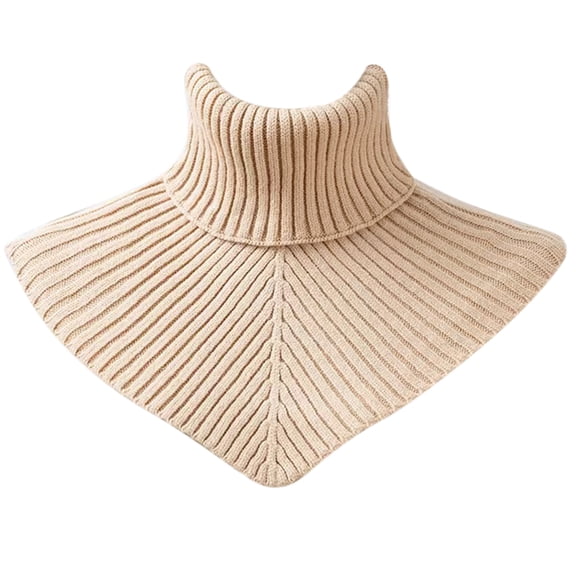 COOLHOOD Winter Knitted Collar Women Knitted Turtleneck Scarf Shoulder Wraps Solid Scarf for Fashionable Women