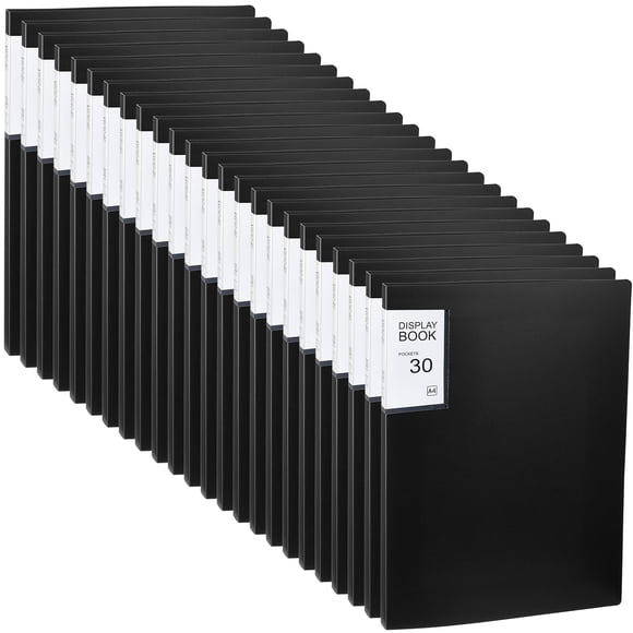 Outus 24 Pcs Art Portfolio Binder 9x12 Inch 30 Pockets Art Portfolio Folder with Clear Plastic Sleeves Presentation Book with Sheet Protectors for A4