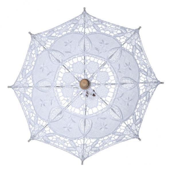 9x SOMBRILLA de ENCAJE RETRO VICTORIANO para / de BODAS Sunnimix Paraguas de sombrilla de encaje de boda