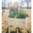 thumbnail image 3 of Zylina Raised Elevated Wood Planter Garden Bed Box Stand with 4 Way Divider for Backyard, Patio - Natural 20"(L) x 20"(W) x 20"(H), 3 of 8