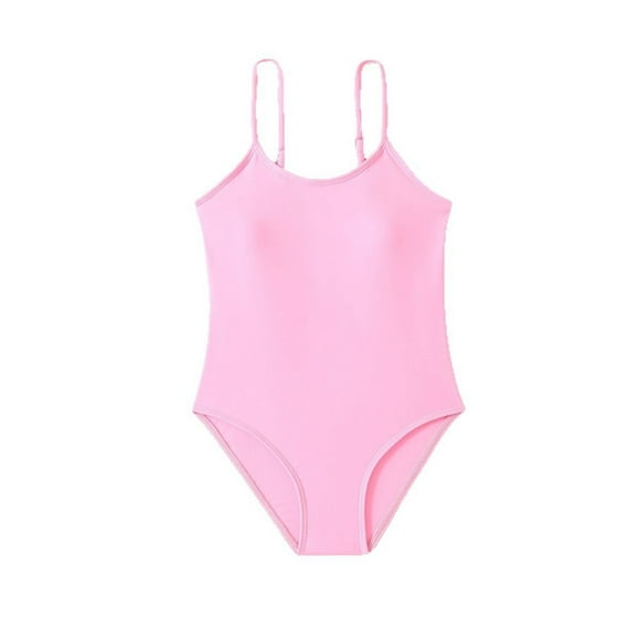 MEZZALL Maillot de Bain Fille Sport Plage Bretelles Fines Été Plage Protection Solaire Maillot de Bain Joli pour Tout-Petit, Rose, 7-8 Ans