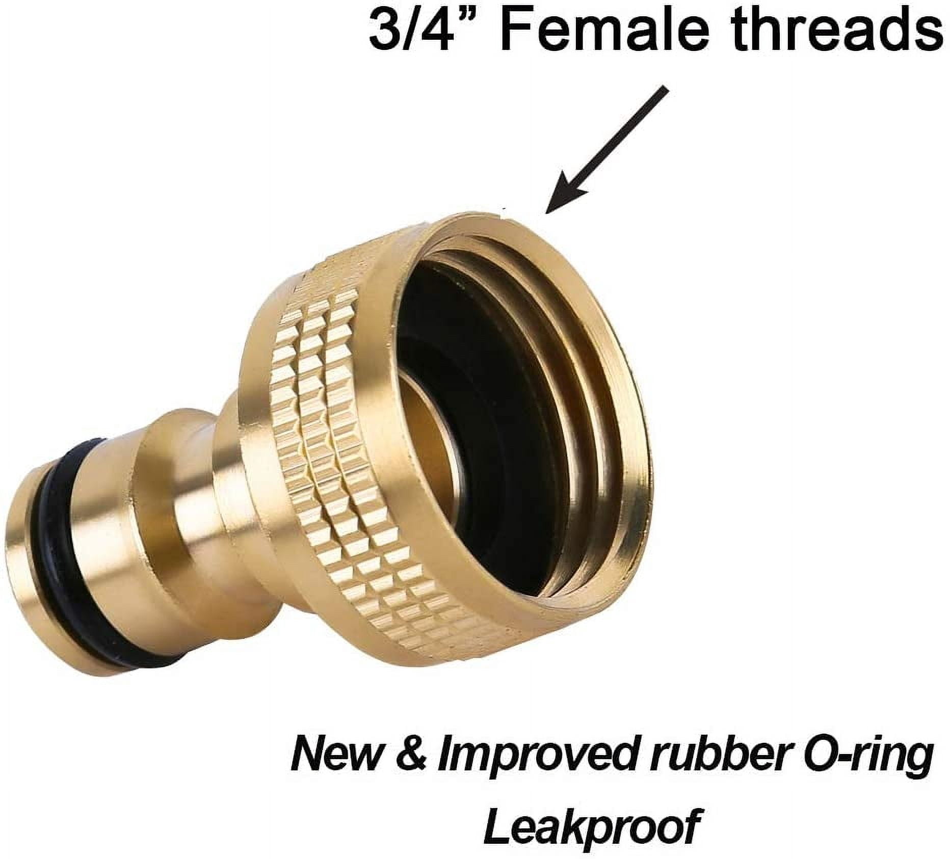 Syznb Garden Hose Quick Connector Water Hose Quick Connect 3/4" Inch GHT Brass Easy Connect Fitting Quick Connect Hose Fittings Garden Hose Fitting Water Hose Connectors (3SETS)