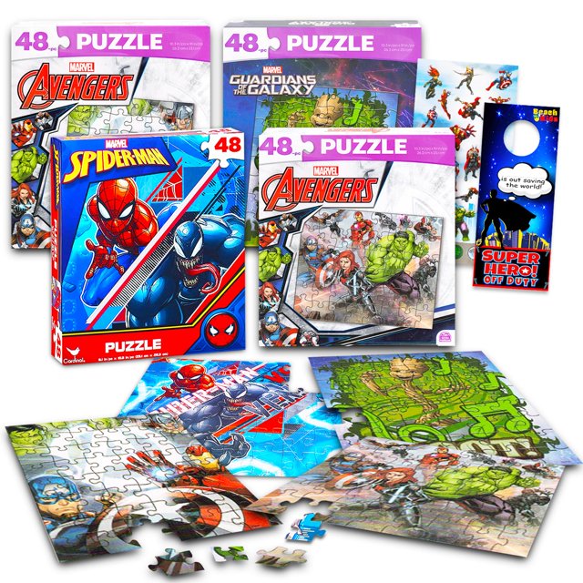 Set de rompecabezas Marvel Heroes Premier de 48 piezas Avengers & Spiderman
