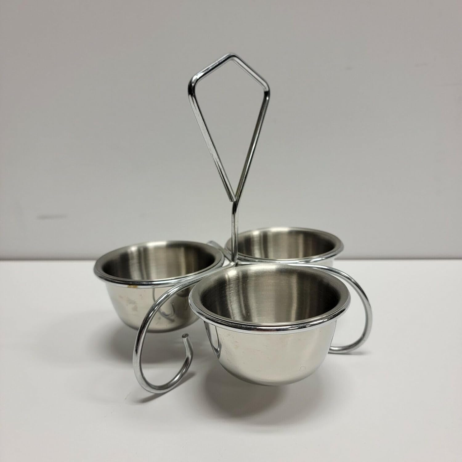 Soro Essentials- 10 oz. Stainless Steel Three-Way Server Caddy with Bowl- Serving Bowl Set Stand for Parties Serving Stand for Salsa Sauces Dressing Candy Dining Dinnerware Home Kitchen Restaurant