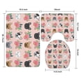 thumbnail image 3 of Pink French Bulldog Flowers Florals Bathroom Rugs Sets 3 Piece,Toilet Cover Set,Absorbent Non Slip Bathroom Mats Sets with U-Shaped Contour Rug Toilet Rug Set, 3 of 5