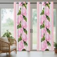 thumbnail image 3 of 1 Panel Outdoor Curtains for Patio Waterproof 54"x84", Valentine's Day Weatherproof Privacy Outsides Curtains, Pink Roses Floral Romantic Striped Grommet Thermal Drapes for Cabana Porch Pergola, 3 of 8