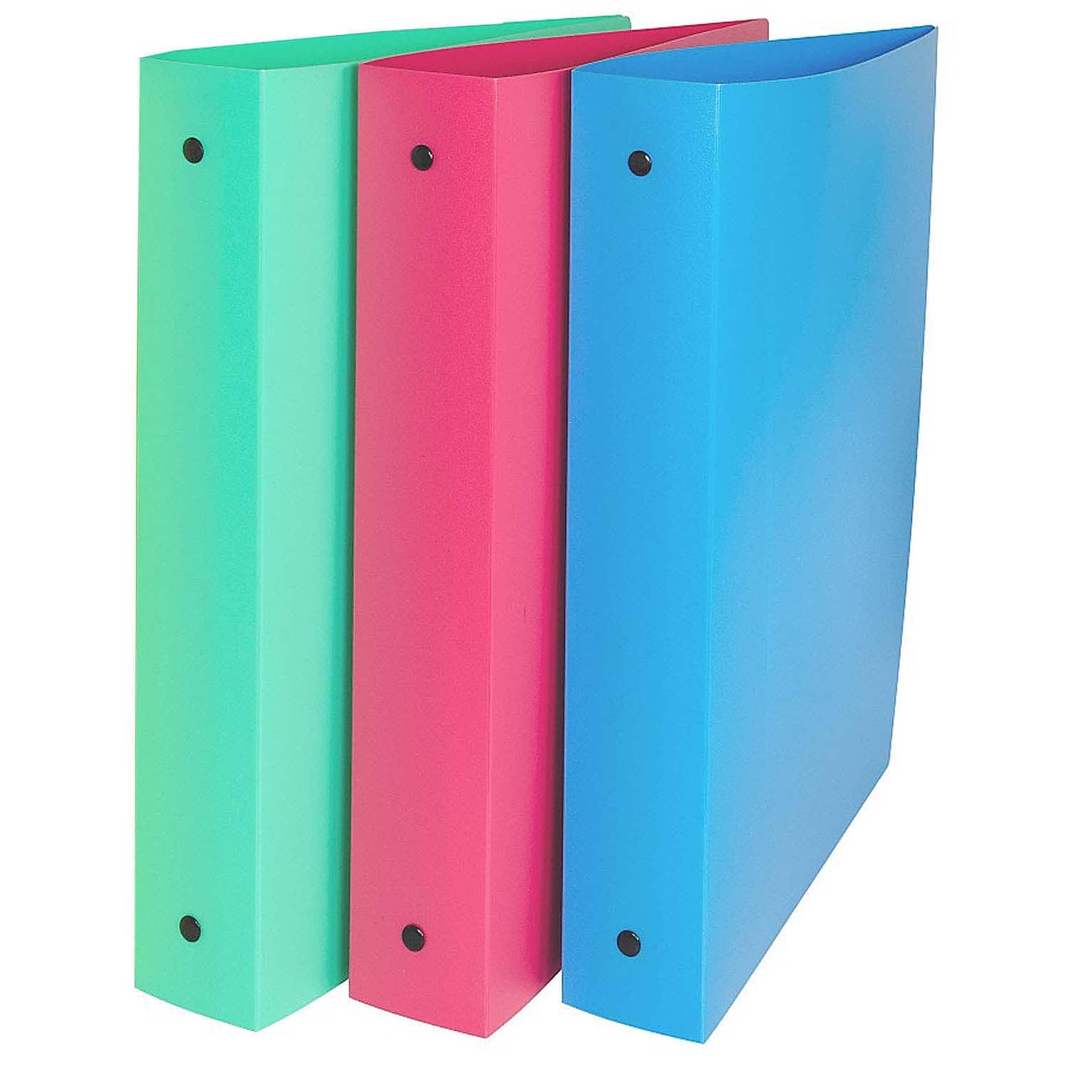 CLine 3Ring Binder, 1.5" Capacity, Assorted Tropic Tones, Pack of 3