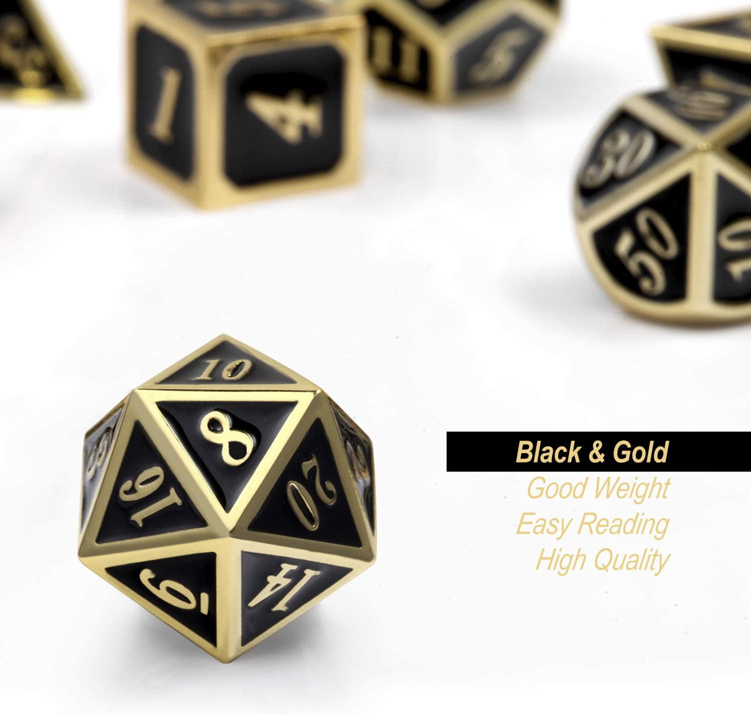 Xzbnwuviei Italic Style Metal Dice Set,7 PCS Metallic Role-Playing DND Game D&D Dice with Free Metal Case for D&D Game Role Playing Xzbnwuviei Italic Style Metal Dice Set,7 PCS Metallic Role-Playing DND Game D&D Dice with Free Metal Case for D&D Game Role Playing