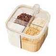 thumbnail image 2 of Tarro De Condimentos, Caja De Condimentos Transparente De 4 Rejillas, Recipiente De Almacenamiento De Condimentos Para Olla De Cocina Con Tapa Y Cuchara Para Cocina, 2 of 7