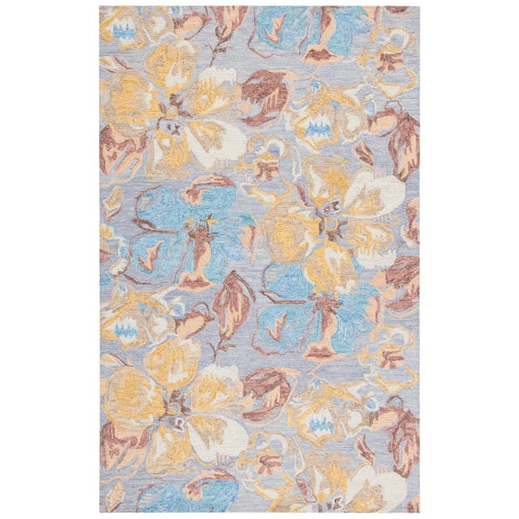 SAFAVIEH Metro ARABESQUE Floral Area Rug, Grey/Yellow, 8' x 10'