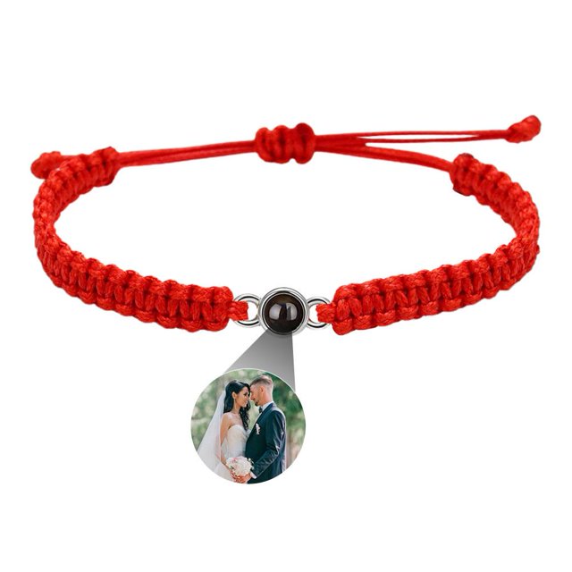 Customized Bracelets with Picture Inside,Custom Photo Projection Bracelet Adjustable,Picture Bracelet Personalized Photo, Anniversary Memorial Gifts for Christmas