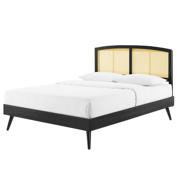 Platform Bed Frame, King Size, Wood, Black, Modern Contemporary Urban Design, Bedroom Master Guest Suite