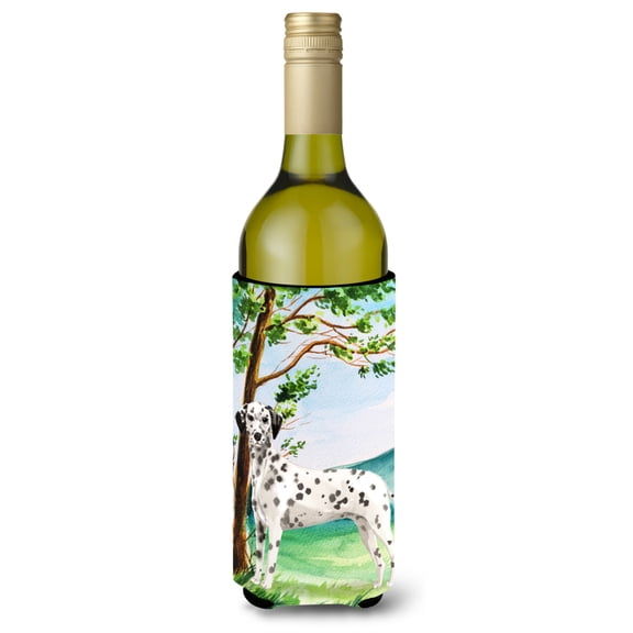 Carolines Treasures CK2015LITERK Under the Tree Dalmatian Wine Bottle Beverage Insulator Hugger  Wine Bottle multicolor