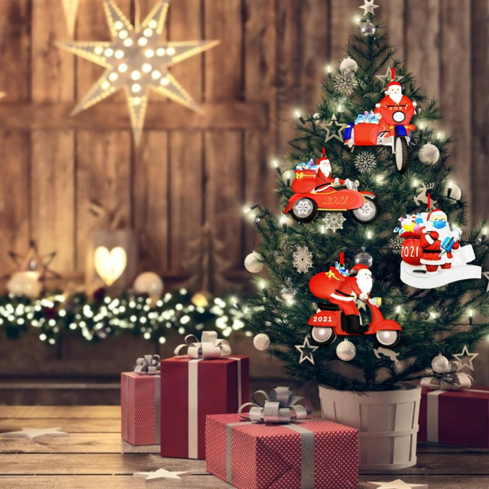 Christmas Tree Ornaments, 6 Pack Xmas Resin Hanging Ornaments Holiday Party Decor Festive Season Pendant - Santa Ornaments for Christmas Tree Decorations