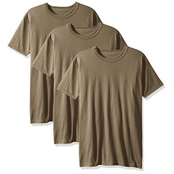 Soffe Men's 3 Pack - USA Poly/Cotton Military Tee, Tan, Small
