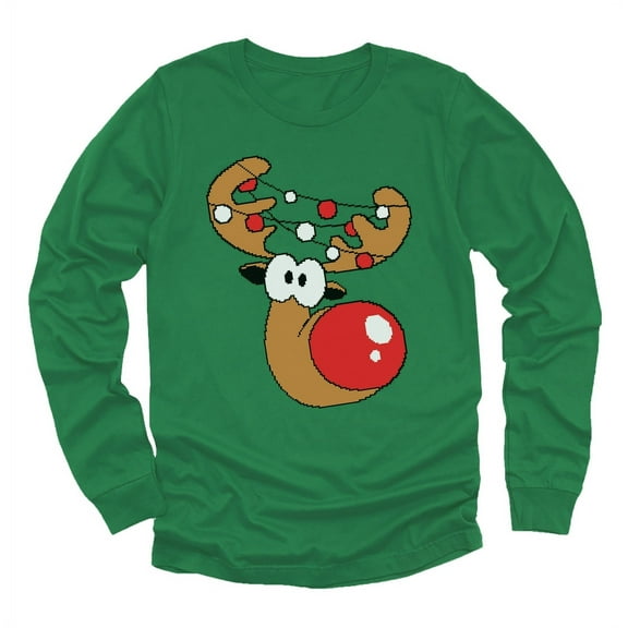 Tstars Boys Unisex Christmas Gift Reindeer Youth Kids Birthday Party Gift Long Sleeve T Shirt