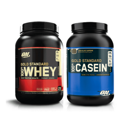 Optimum Nutrition Gold Standard Whey + Casein Protein Powder Stack (Choice of