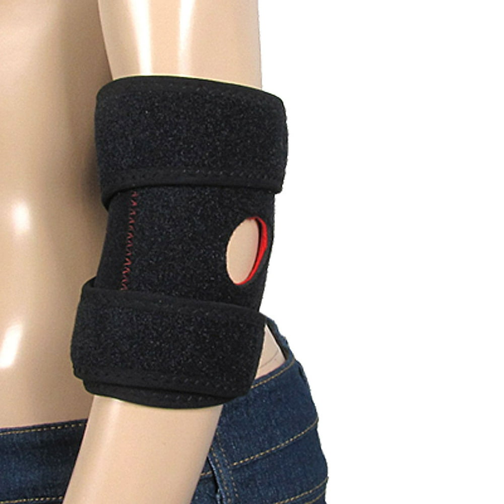 Enhanced Neoprene Sports Elbow Pads Brace Support Wrap Black Size XL