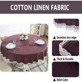 thumbnail image 3 of Heavy Weight Cotton Linen Tablecloth Lace Round Table Cloth for Kitchen Dining Room Tabletop Decoration, 48" - Round, Burgundy, 3 of 6