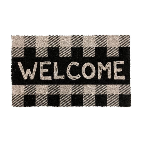 Briarwood Lane Everyday Coir Doormat 30x18 Checkered Welcome Natural Fiber Coir Doormat