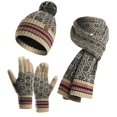 thumbnail image 2 of ZSQDM Women's Winter New Knitted Scarf Warm Hat Scarf Gloves Three Pieces Women beanie Mens Bucket Hat Scarf Hat or Gloves Bottle Caps, 2 of 3
