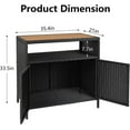 thumbnail image 2 of GAOMON Outdoor Wicker Storage Cabinet with Shelf, Patio Bar Table with 2 Doors, All-Weather Resin Wicker & Powder-Coated Steel, 2 of 8