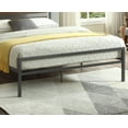 thumbnail image 3 of Platform Metal Bed With Wood Panels - Gray Colour, 3 of 3