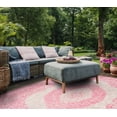 thumbnail image 6 of SAFAVIEH Courtyard Avi Traditional Indoor/Outdoor Area Rug, 5'3" x 7'7", Light Grey/Fuchsia, 6 of 13