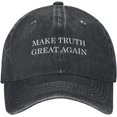 thumbnail image 1 of Make Truth Great Again Hat Vintage Washed Distressed Baseball Cap Golf Dad Hat for Men Women, 1 of 8