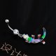 thumbnail image 4 of 1 pieza Piercing para el cuerpo, joyería, aleación de acero inoxidable, anillo para el vientre con patrón de insectos coloridos, 4 of 8