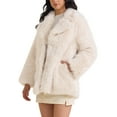 thumbnail image 4 of INSPIRE CHIC Women's Faux Fur Coat Fluffy Long Sleeve Lapel Winter Outerwear Coat M Beige, 4 of 6