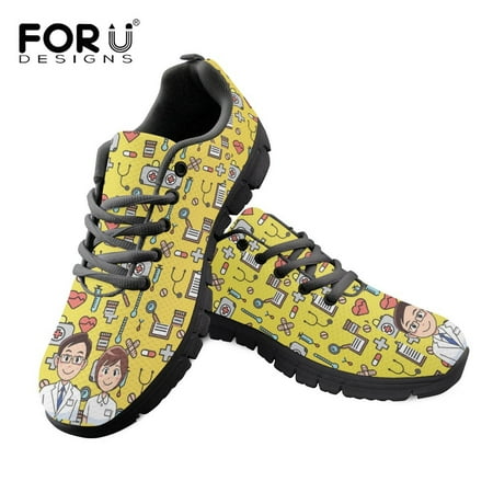 

Cartoon Nurse Doctor Medical Pattern Ladies Sneakers Lightweight Mesh Flat Shoes Women Spring/Summer Lace-up Shoes
