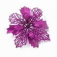 thumbnail image 2 of EUBUY 10PCS Christmas Flower Sequins Simulated Christmas Wreath Decoration Christmas Tree New Year Pendant for Birthday Party Thanksgiving Carnival New Year Purple, 2 of 10