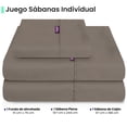 thumbnail image 2 of Sabanas Lisas Ubbe, Tamaño Individual, Color Topo, 3 Piezas, 2 of 7
