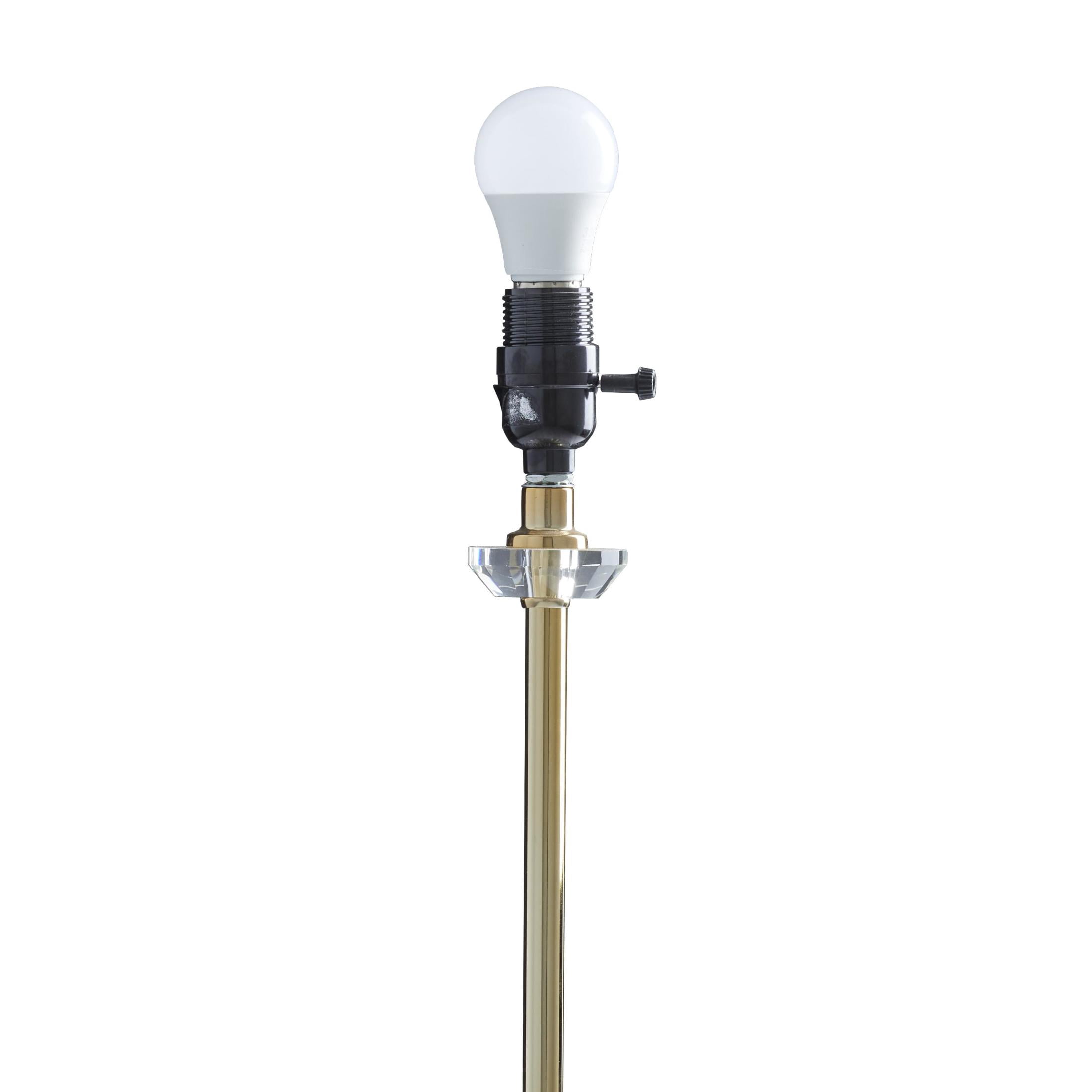DecMode 31" Gold Buffet Lamp with Black Fabric Shade