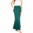 thumbnail image 7 of Women's Satin Maxi Skirt With High Waist And Flowing A-Line Design- Green,Medium, 7 of 7