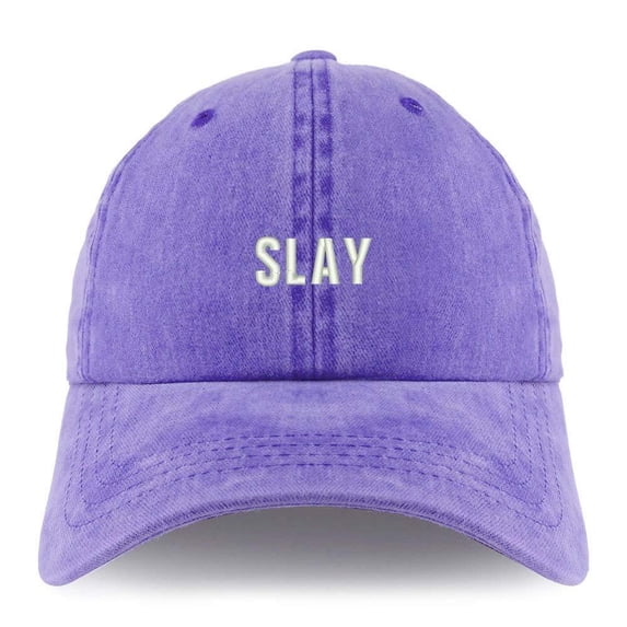 Trendy Apparel Shop Slay Embroidered Pigment Dyed Unstructured Cap