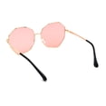 thumbnail image 4 of Womens Octagonal Oversize Hippie Metal Rim Sunglasses Gold Pink, 4 of 4
