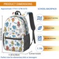 thumbnail image 3 of Robot and Wrenches White Pattern 17" Waterproof Oxford School Backpacks for Teens, S-Shape Padded Straps, for School, Travel, Hiking, Camping, 3 of 5