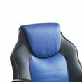 thumbnail image 2 of Rue 27 Inch Ergonomic Office Chair Faux Leather Swivel Seat Black Blue - Saltoro Sherpi, 2 of 5