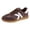 Brown, variant on Rokment Womens Retro Black Low Top Walking Shoes Casual Leather Lace up Fashion Sneakers Outdoor Athletic Tennis Flat