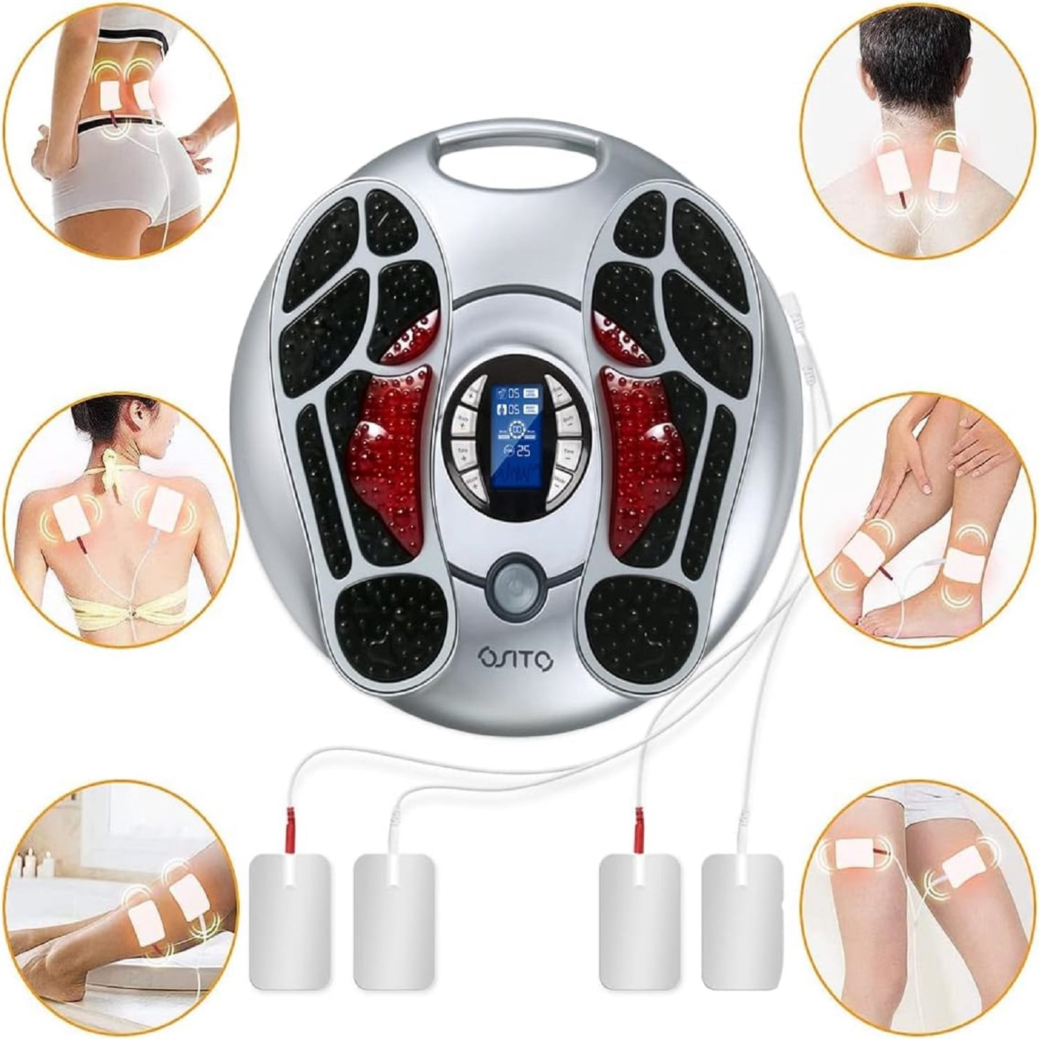 OSITO EMS Foot Massager for Neuropathy, Foot Massager Circulation Stimulator, Foot Massager for Circulation and Pain Relief, 25 Modes 99 Intensities, Ideal for Women/Men