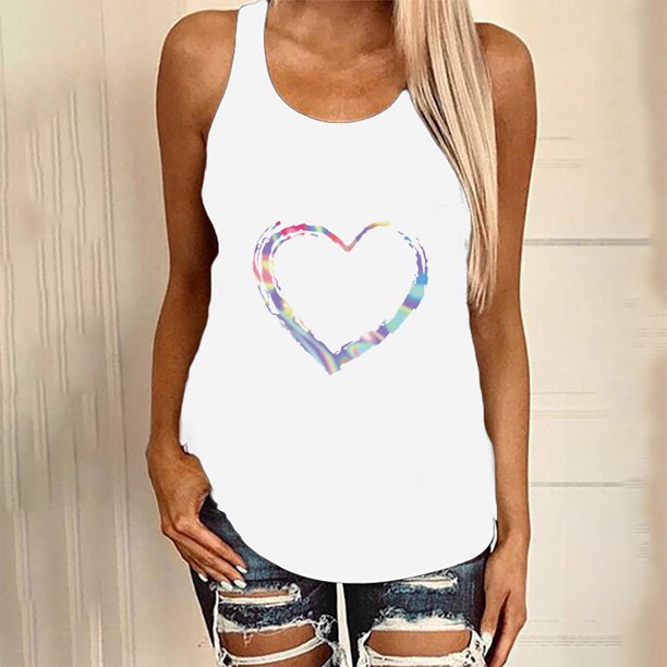 Rainbow Heart Tank Top