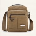 thumbnail image 6 of FENOHREFE Men's Casual Canvas Handbag for Commuting and Short Trip Small Crossbody Shoulder Bag Multi Pocket Zippers Satchel Purse, 6 of 8