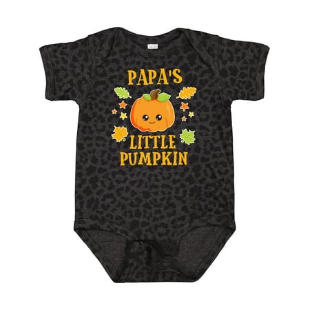 

Inktastic Papas Little Pumpkin with Leaves and Stars Orange Text Gift Baby Boy or Baby Girl Bodysuit