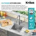thumbnail image 4 of Kraus Kore 15 Outdoor Workstation Drop-In 16 Gauge Marine Grade T-316 Stainless Steel Square Single Bowl Kitchen Bar Sink with Accessories, 4 of 15